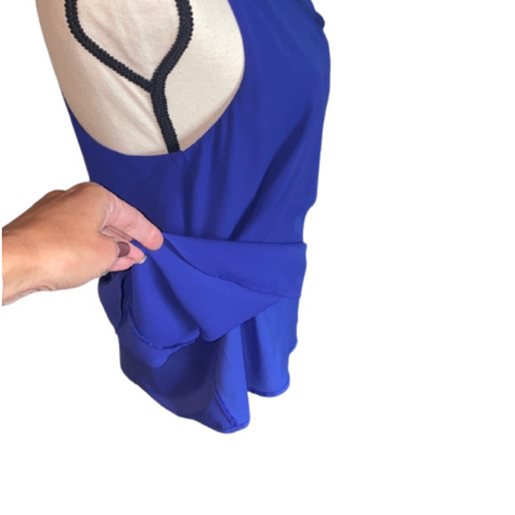 Banana Republic Petite Large Blue V Neck Tank Fully Lined Keyhole - Picture 5 of 16